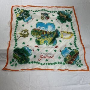 Vintage Silk Scarf O’Connell St Dublin Ireland Souvenir • Irish St Patrick's Day